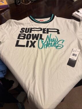 NFL White Super Bowl LIX New Orleans Graphic Tee with Teal Accent